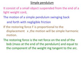 Simple pendulum