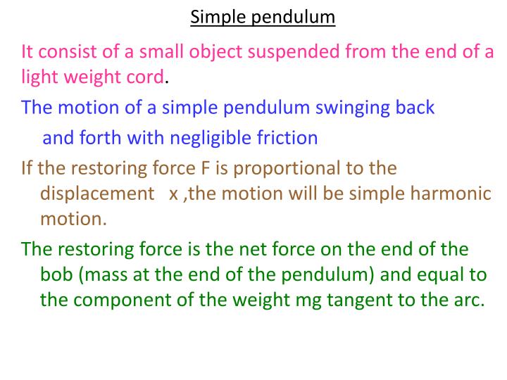 simple pendulum