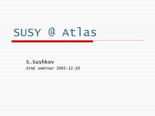 SUSY @ Atlas