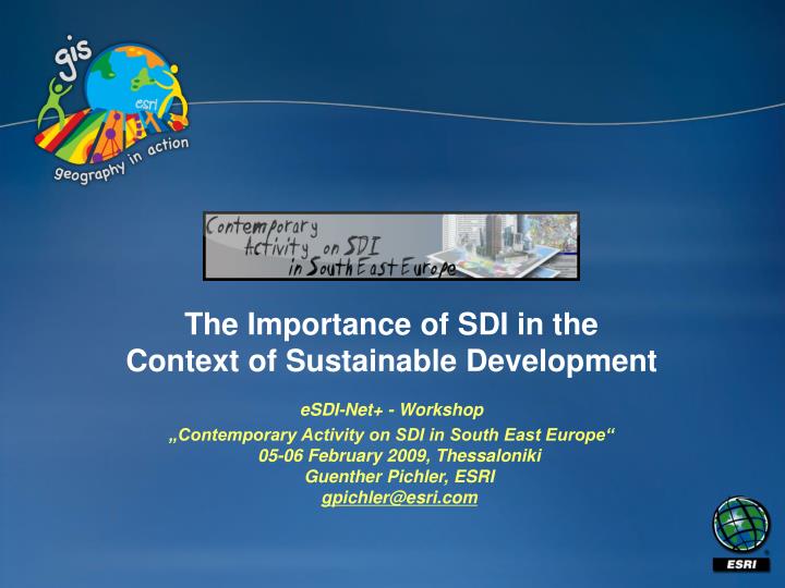 the importance of sdi in the context of sustainable development