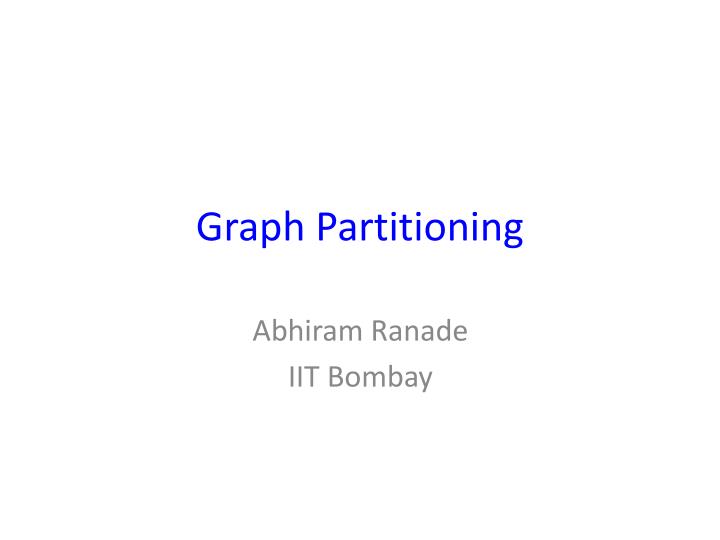 graph partitioning