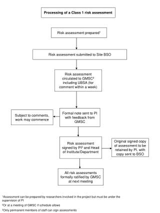 Processing of a Class 1 risk assessment