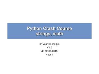 Python Crash Course strings, math