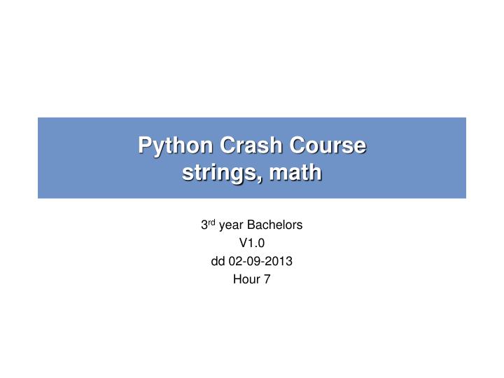 python crash course strings math