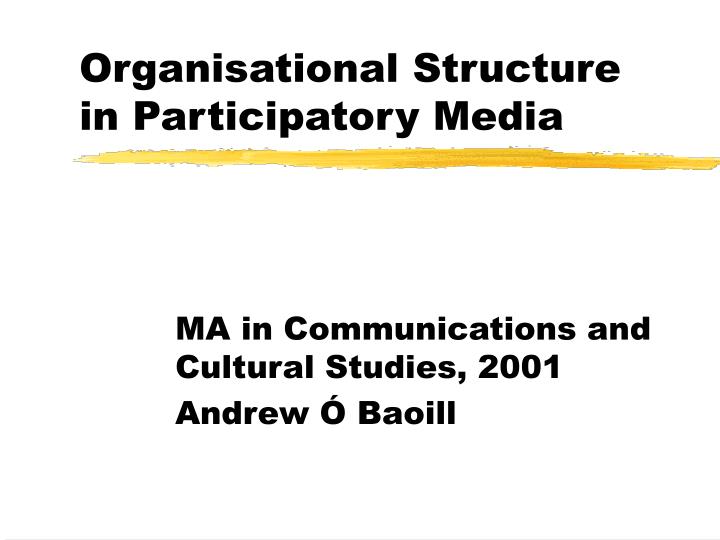 organisational structure in participatory media