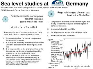 Sea level studies at , Germany