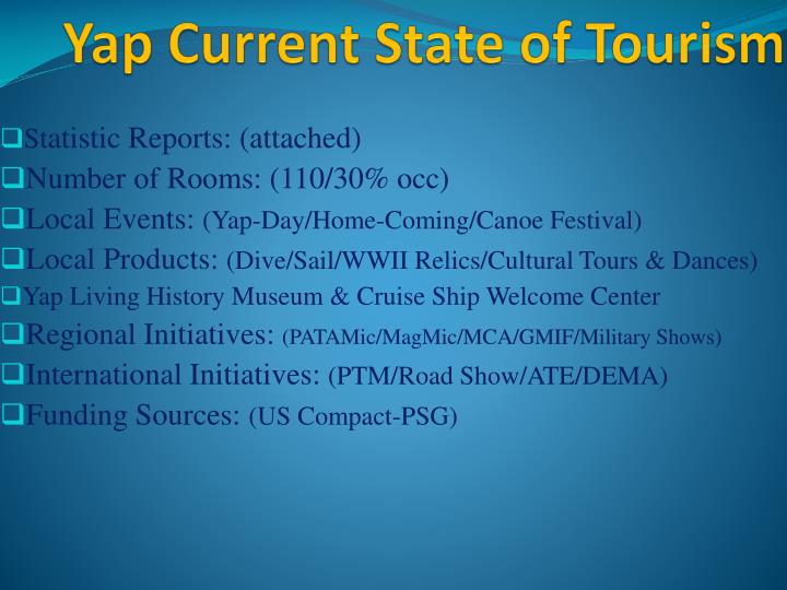 yap current state of tourism