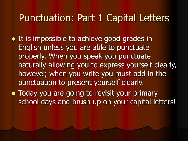 punctuation part 1 capital letters