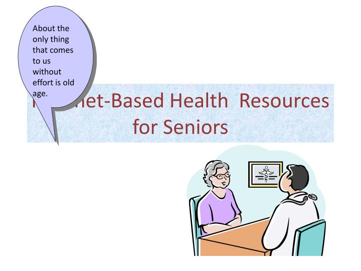 internet based health resources for seniors