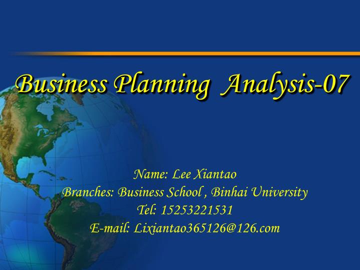 business planning analysis 07