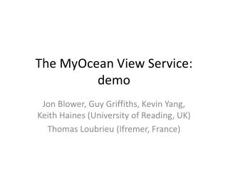 The MyOcean View Service: demo