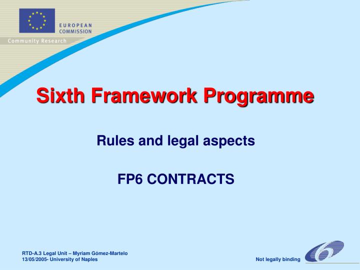 sixth framework programme