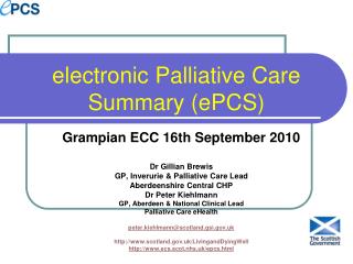 electronic Palliative Care Summary (ePCS)