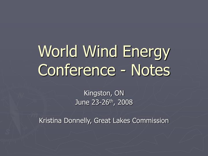 world wind energy conference notes
