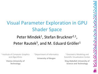 Visual Parameter Exploration in GPU Shader Space