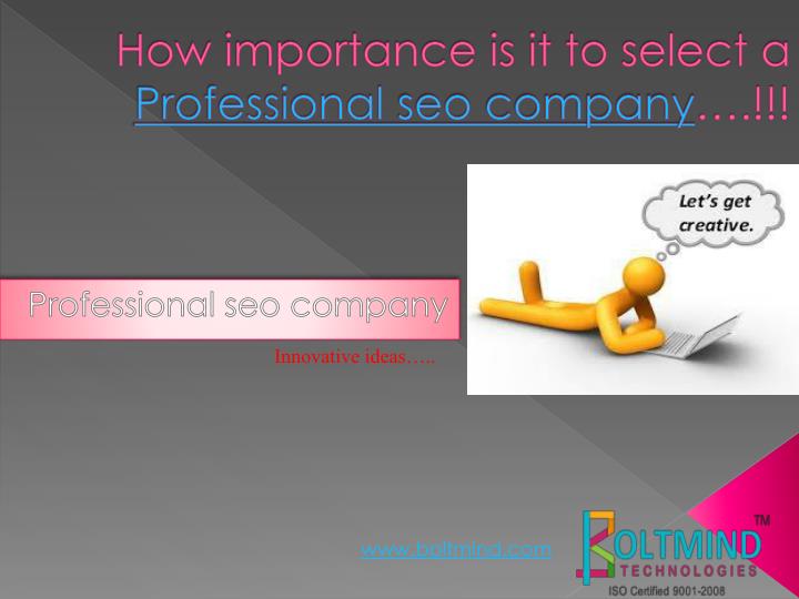 how importance is it to select a professional seo company