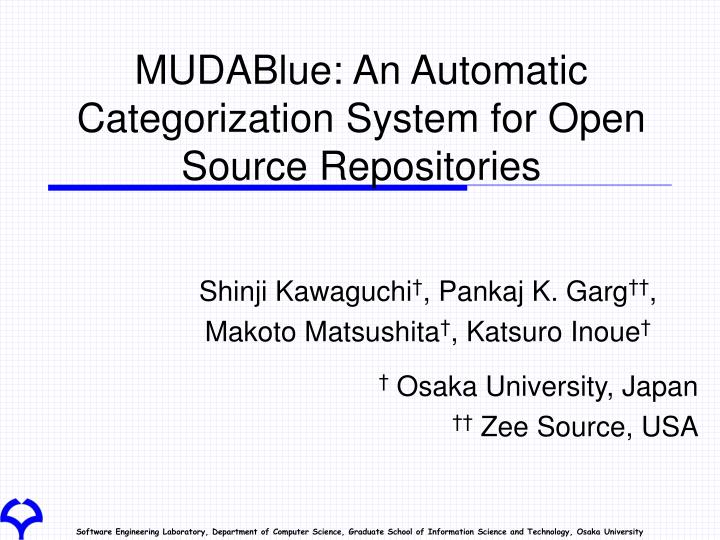 mudablue an automatic categorization system for open source repositories