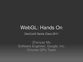 WebGL: Hands On