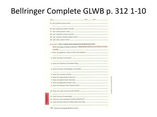 Bellringer Complete GLWB p. 312 1-10