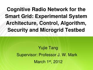 Yujie Tang Supervisor: Professor J. W. Mark March 1 st , 2012