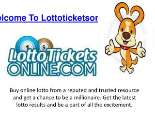 Online Lotto Results And Tickets