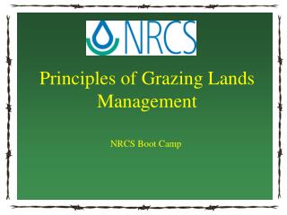 Principles of Grazing Lands Management