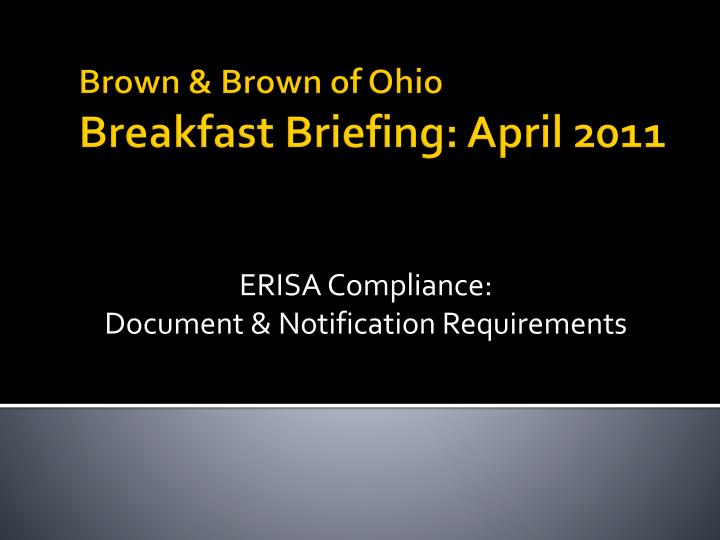 erisa compliance document notification requirements