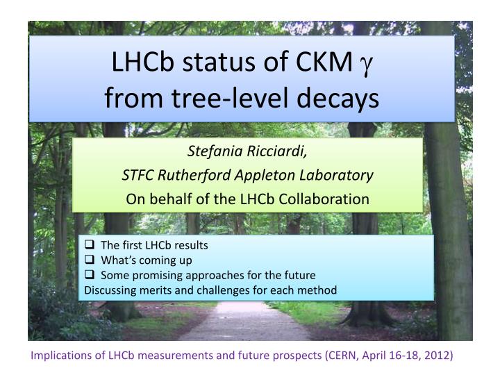 lhcb status of ckm g from tree level decays