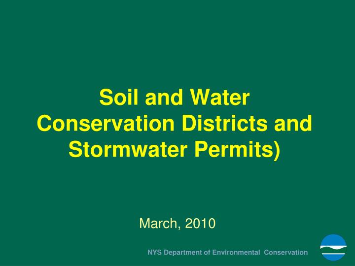 soil and water conservation districts and stormwater permits