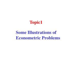 Some Illustrations of Econometric Problems