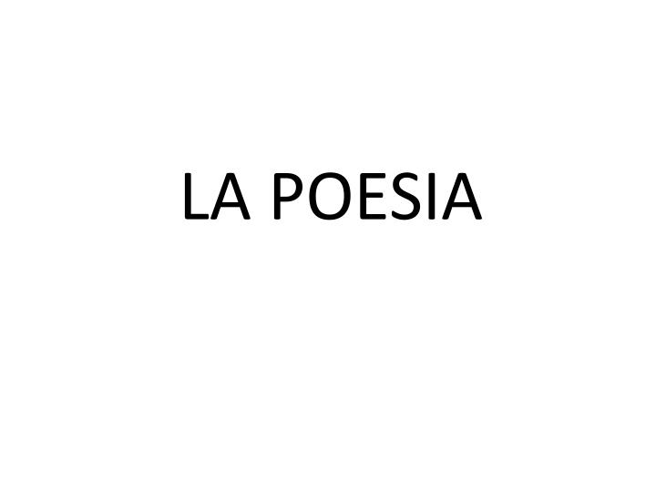 la poesia