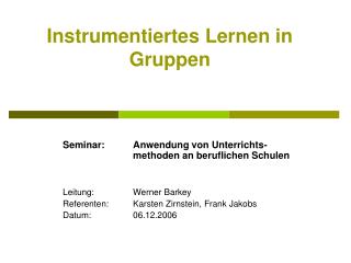 instrumentiertes lernen in gruppen