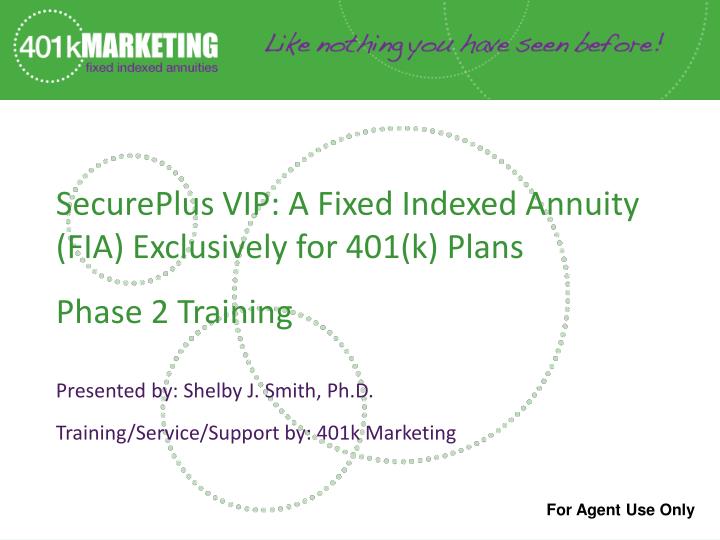 secureplus vip a fixed indexed annuity fia exclusively for 401 k plans phase 2 training