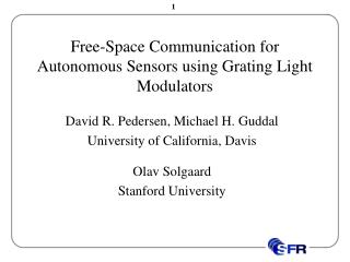 Free-Space Communication for Autonomous Sensors using Grating Light Modulators