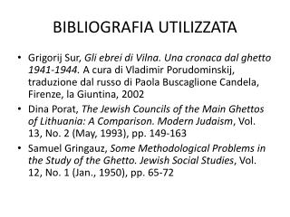 bibliografia utilizzata