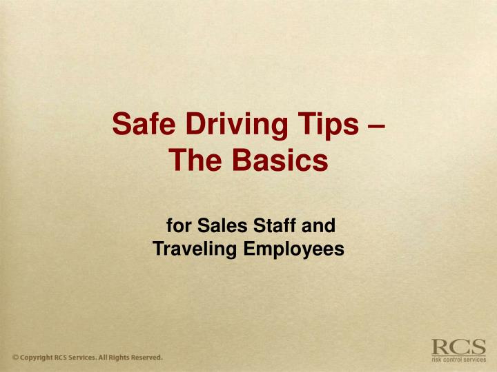 safe driving tips the basics