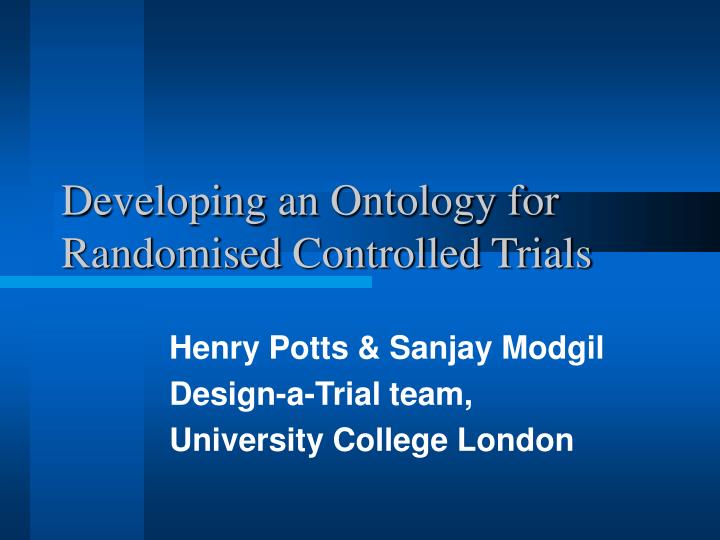 developing an ontology for randomised controlled trials