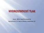 HYDROSTATICKÝ TLAK - slide 1
