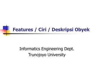 features ciri deskripsi obyek