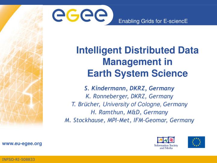 intelligent distributed data management in earth system science