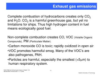 Exhaust gas emissions