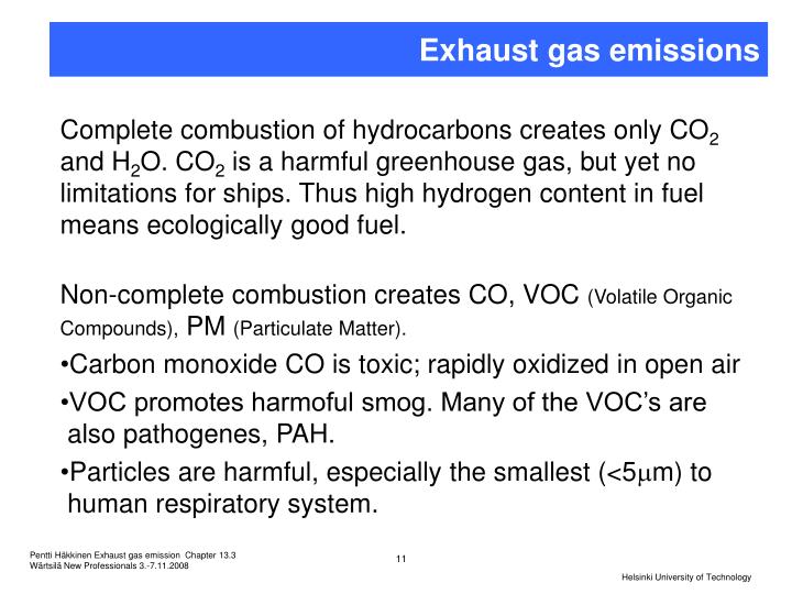 exhaust gas emissions