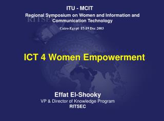 Regional Symposium on Women and Information and Communication Technology