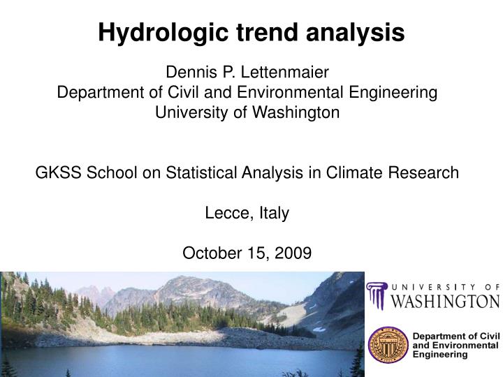 hydrologic trend analysis
