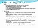 Rules and Regulations - slide 1