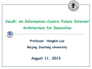 Professor Hongbin Luo Beijing Jiaotong University