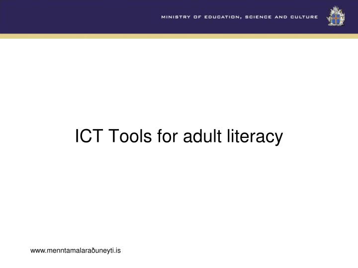 ict tools for adult literacy