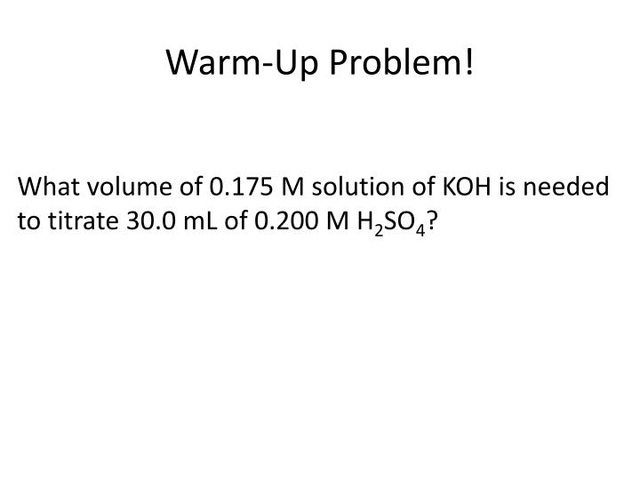 warm up problem