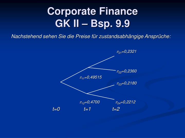 corporate finance gk ii bsp 9 9