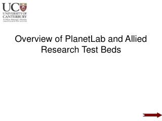 Overview of PlanetLab and Allied Research Test Beds